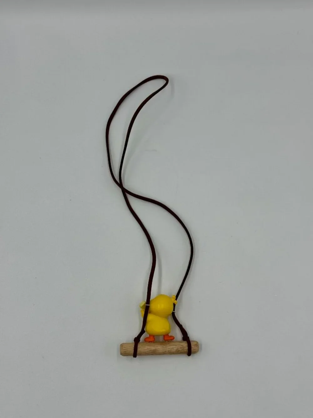 Yellow Duck On Wood Swing With Guitar - Car Accessory, Toy